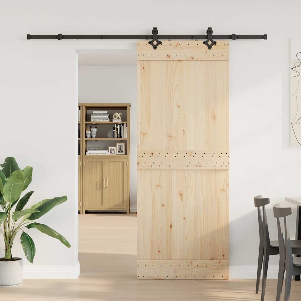 vidaXL Schuifdeur Set 213.5cm Staal Zwart - 41% Korting!