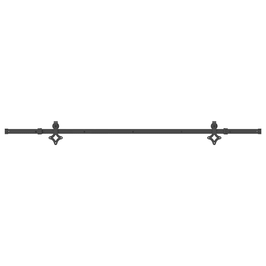 vidaXL Schuifdeur Set 213.5cm Staal Zwart - 41% Korting!