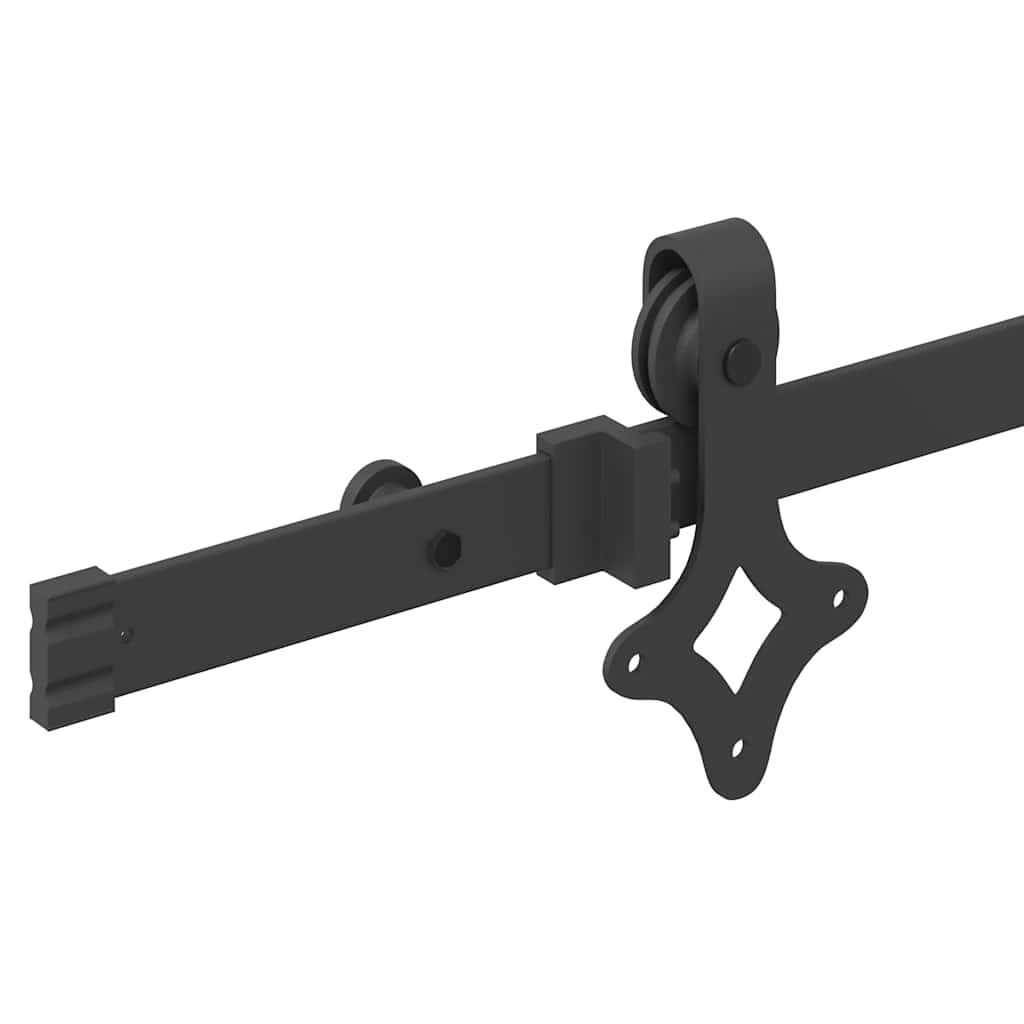 vidaXL Schuifdeur Set 213.5cm Staal Zwart - 41% Korting!