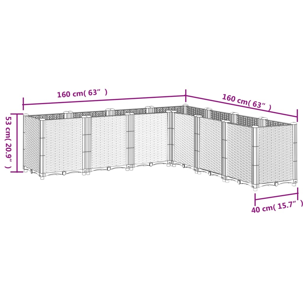 VidaXL Plantenbak Zwart 160x160cm - 41% Korting!