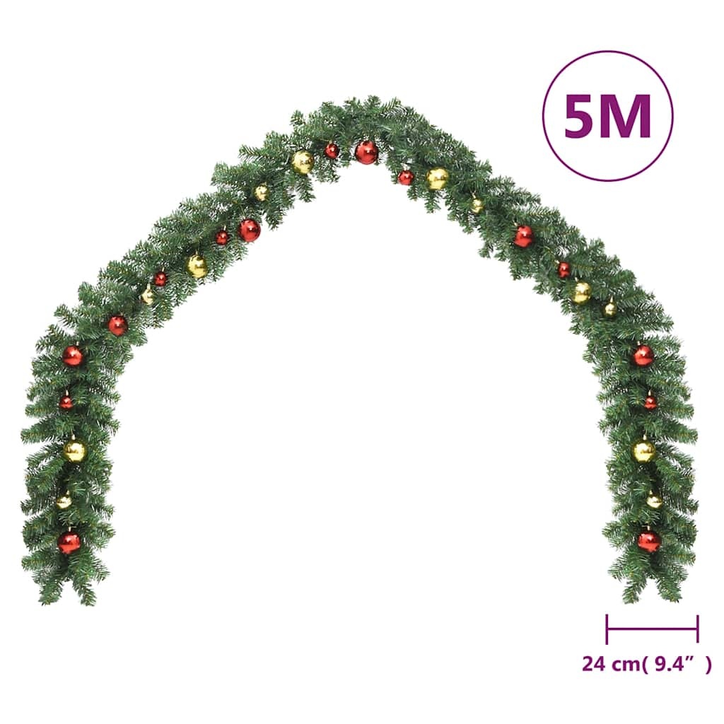 Kerstslinger met LED & Ballen 5m - 42% Korting! (Gebruikssporen)