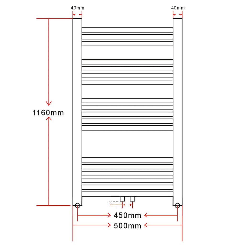 vidaXL Handdoekradiator Gebogen 500x1160 mm - 35% Korting!