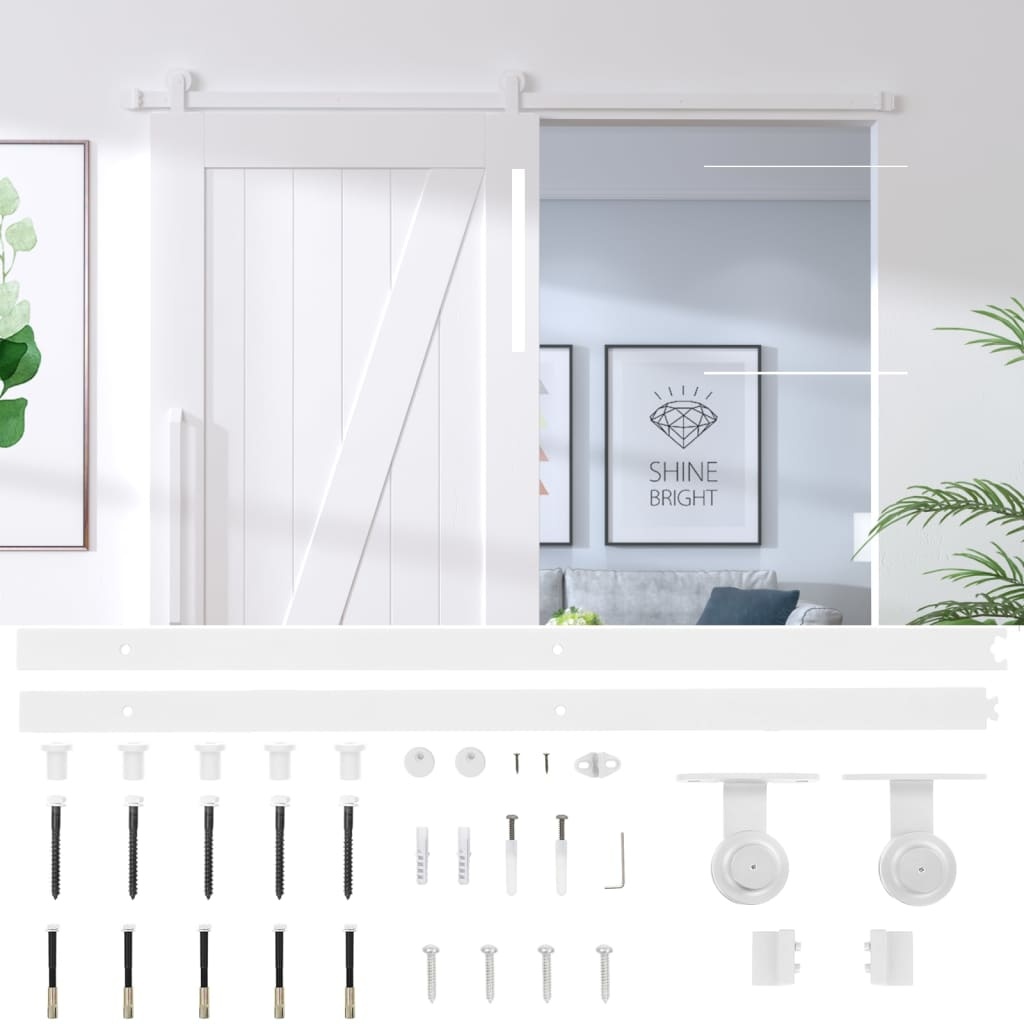 vidaXL Schuifdeur Beslagset 183cm Wit - 35% Korting!