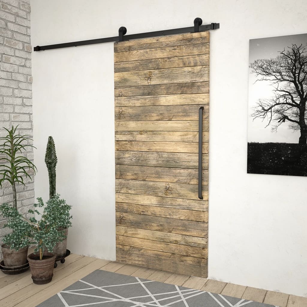 vidaXL Schuifdeur Set SKIEN 200cm Zwart - 35% Korting!