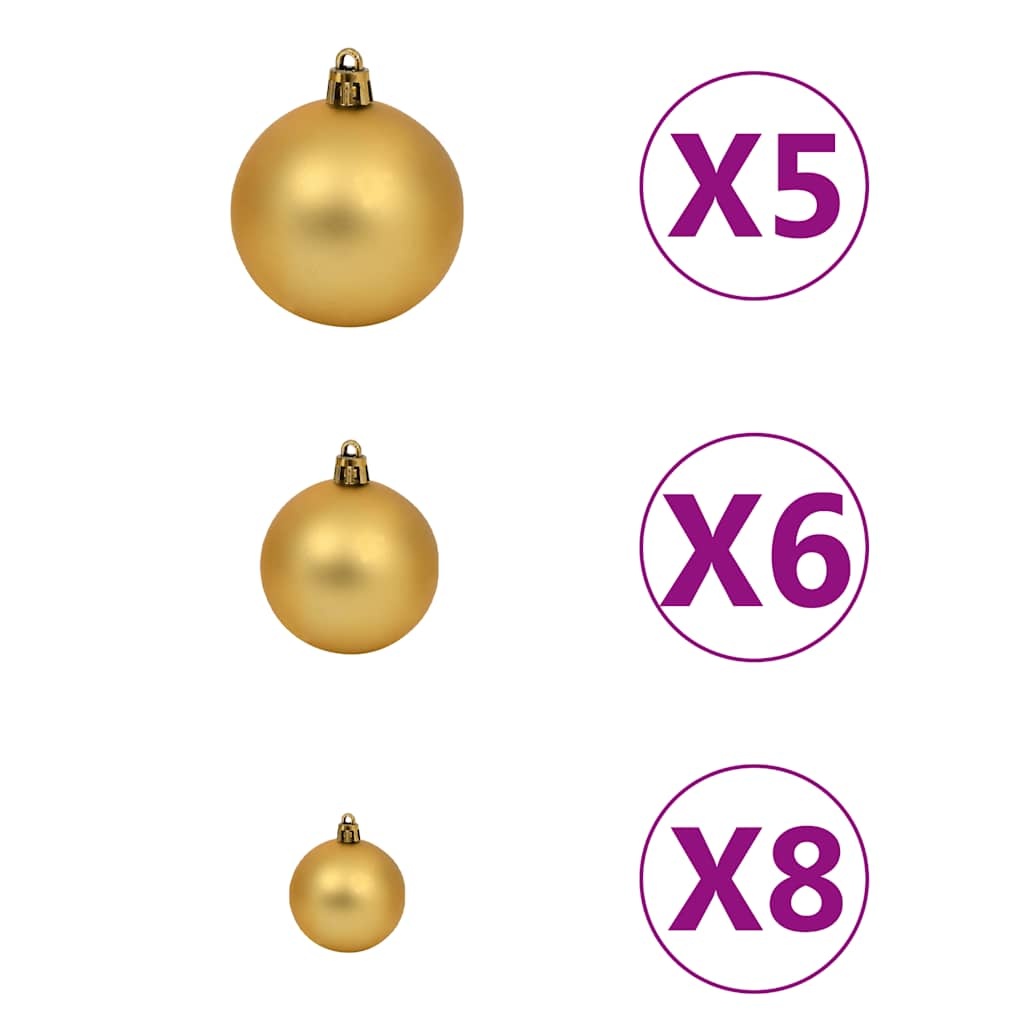 Kerstballenset 61-dlg Goud/Brons + LED's - 35% Korting!