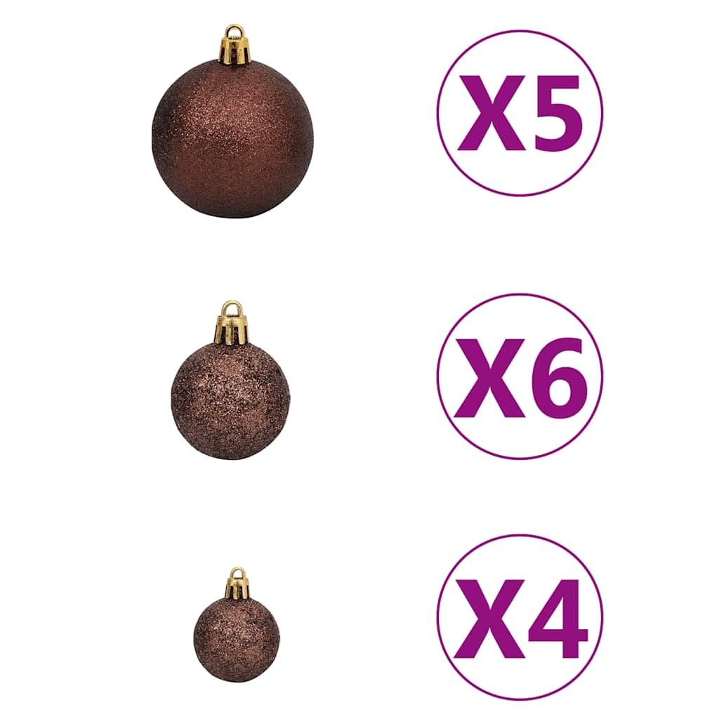 Kerstballenset 61-dlg Goud/Brons + LED's - 35% Korting!