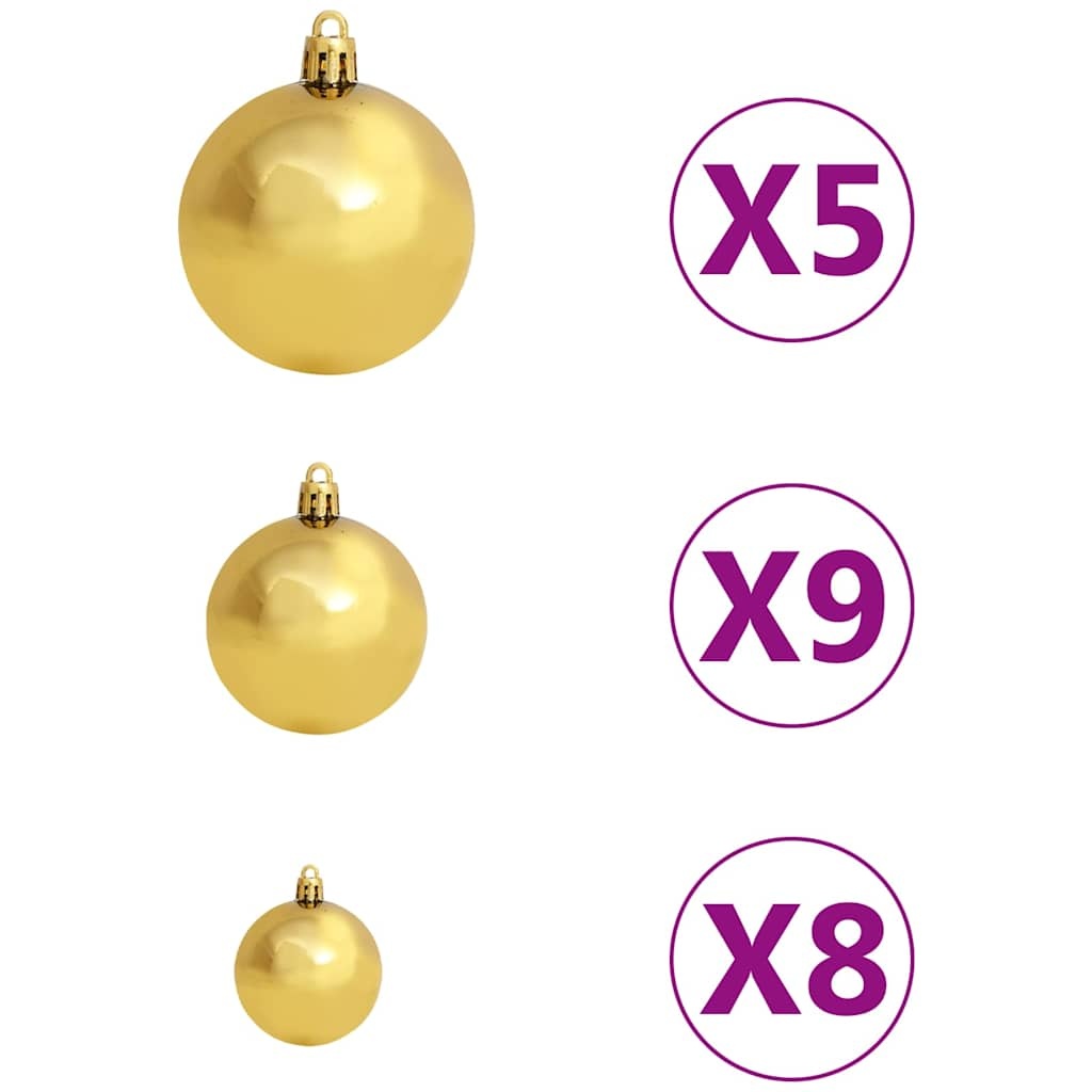 Kerstballenset 61-dlg Goud/Brons + LED's - 35% Korting!
