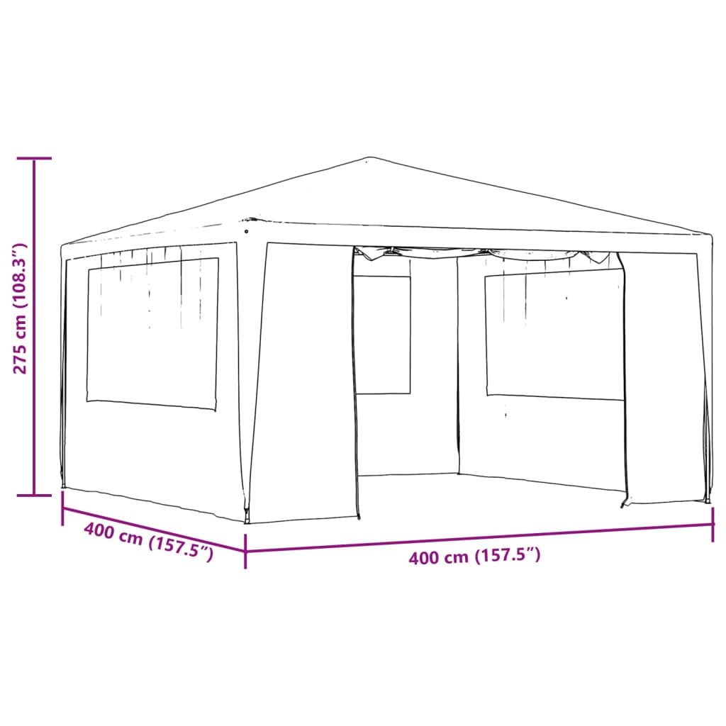 Partytent 4x4m Blauw - Topdeal! 35% Korting
