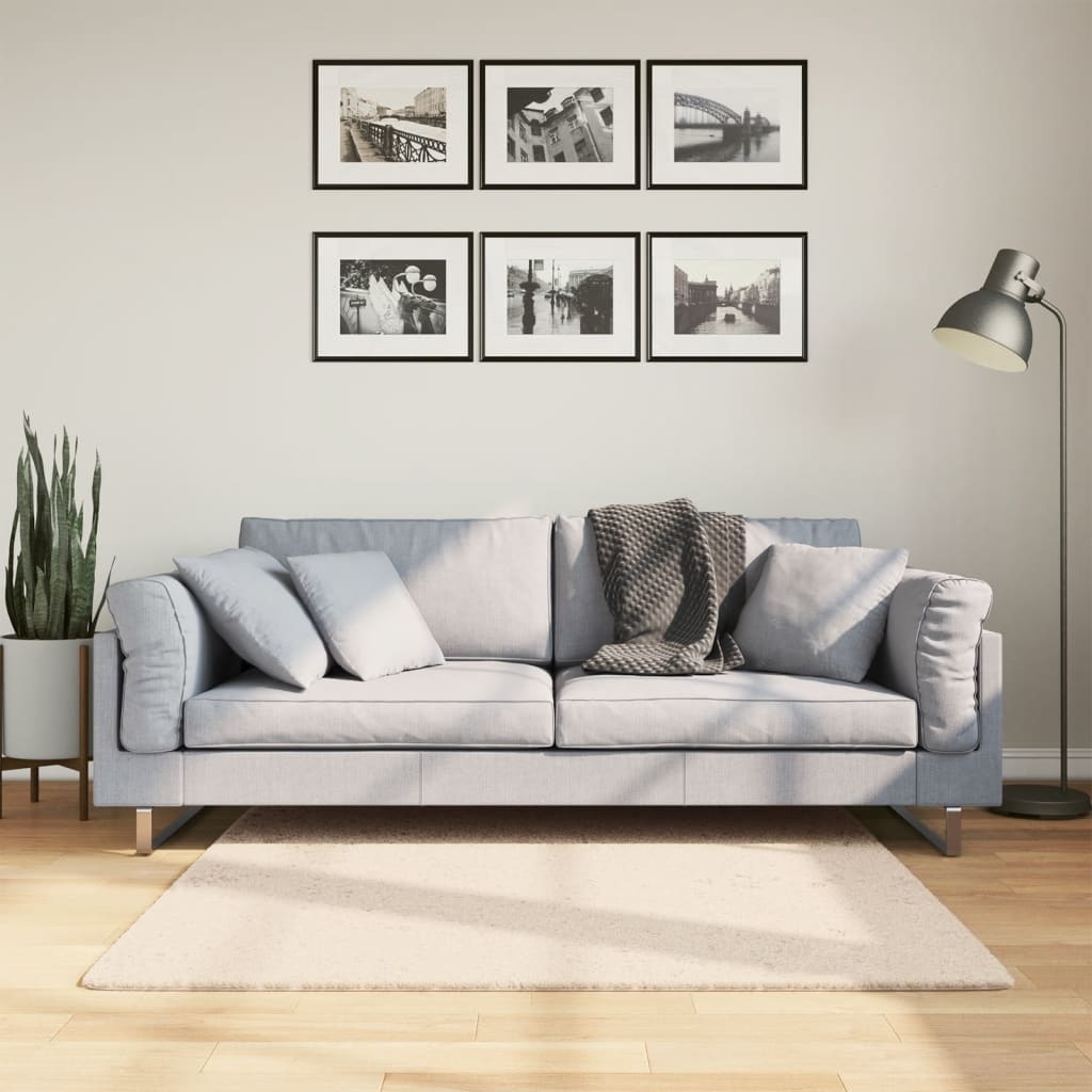 vidaXL HUARTE Vloerkleed 120x120 Beige - 35% Korting!