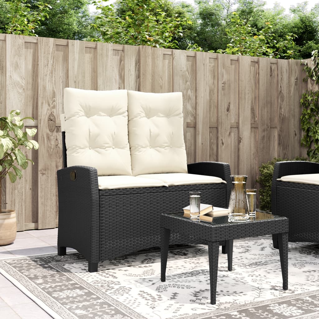 VidaXL Verstelbaar Tuinbankje Zwart met Kussens - 42% Korting!