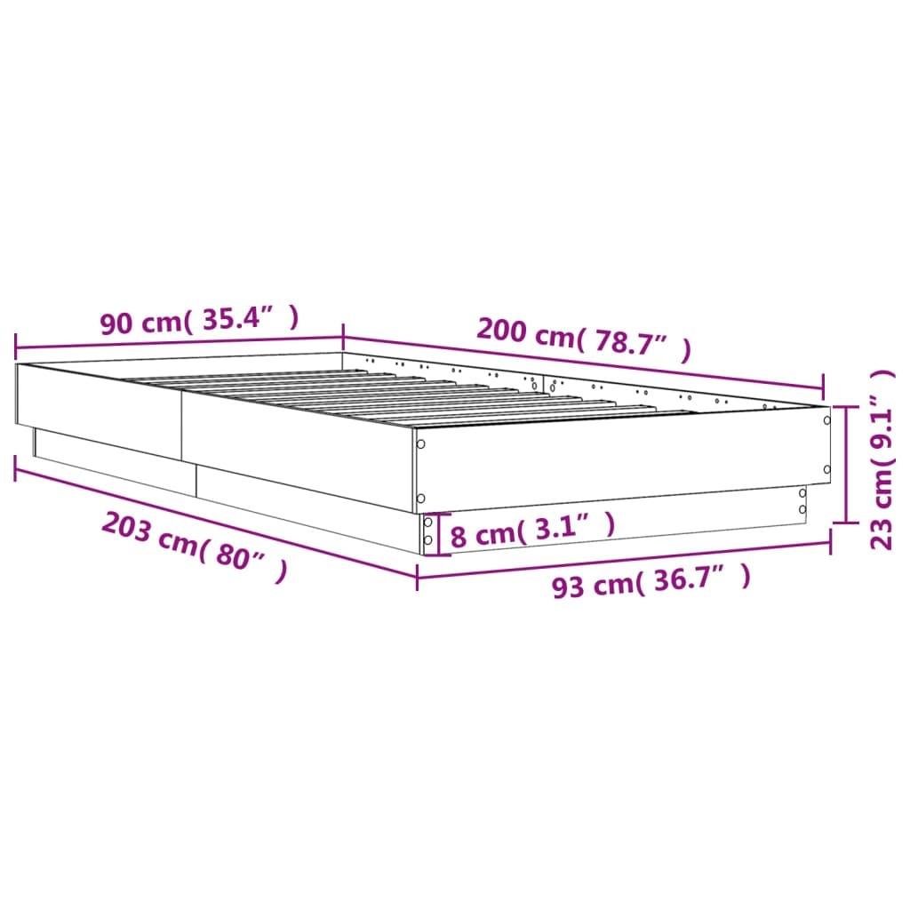 Zwart Bedframe 90x200cm - Zo Goed Als Nieuw! 35% Korting