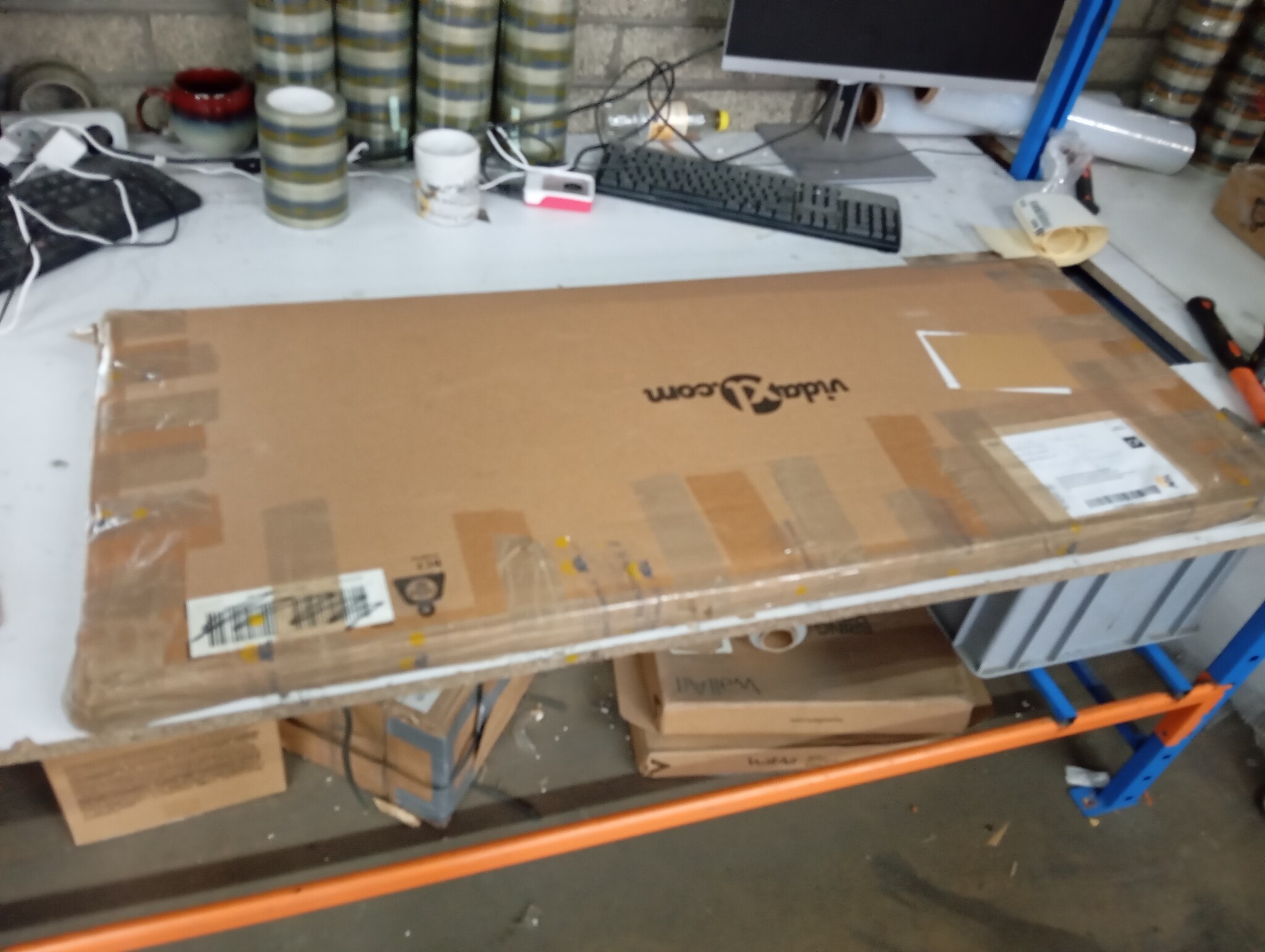 vidaXL Hoge Kast Zwart Staal - 50% Korting! (Lichte Schade)