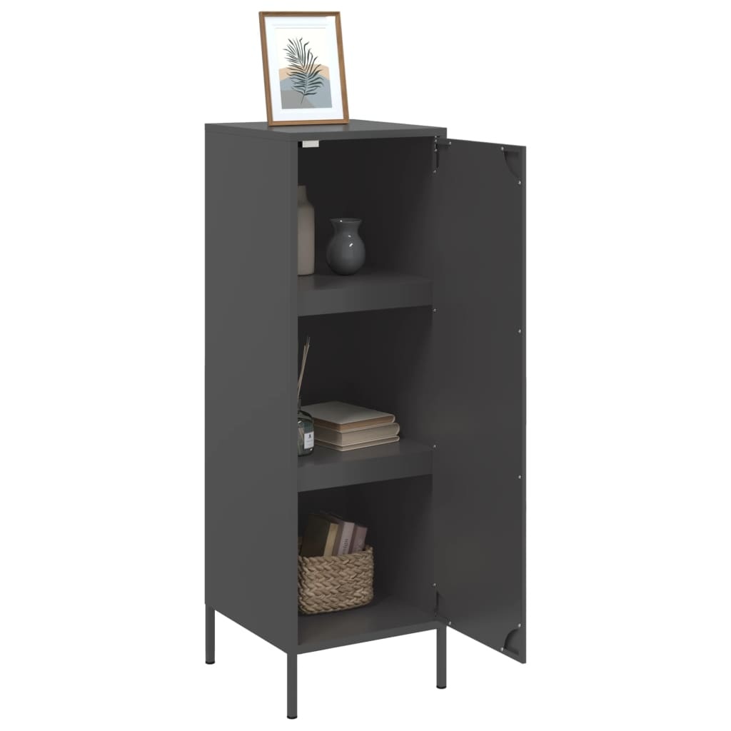 vidaXL Hoge Kast Zwart Staal - 50% Korting! (Lichte Schade)