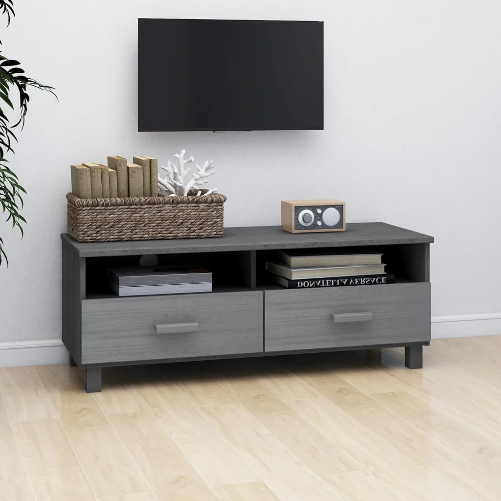 vidaXL Tv-meubel Grenen Donkergrijs 106cm - 35% Korting!