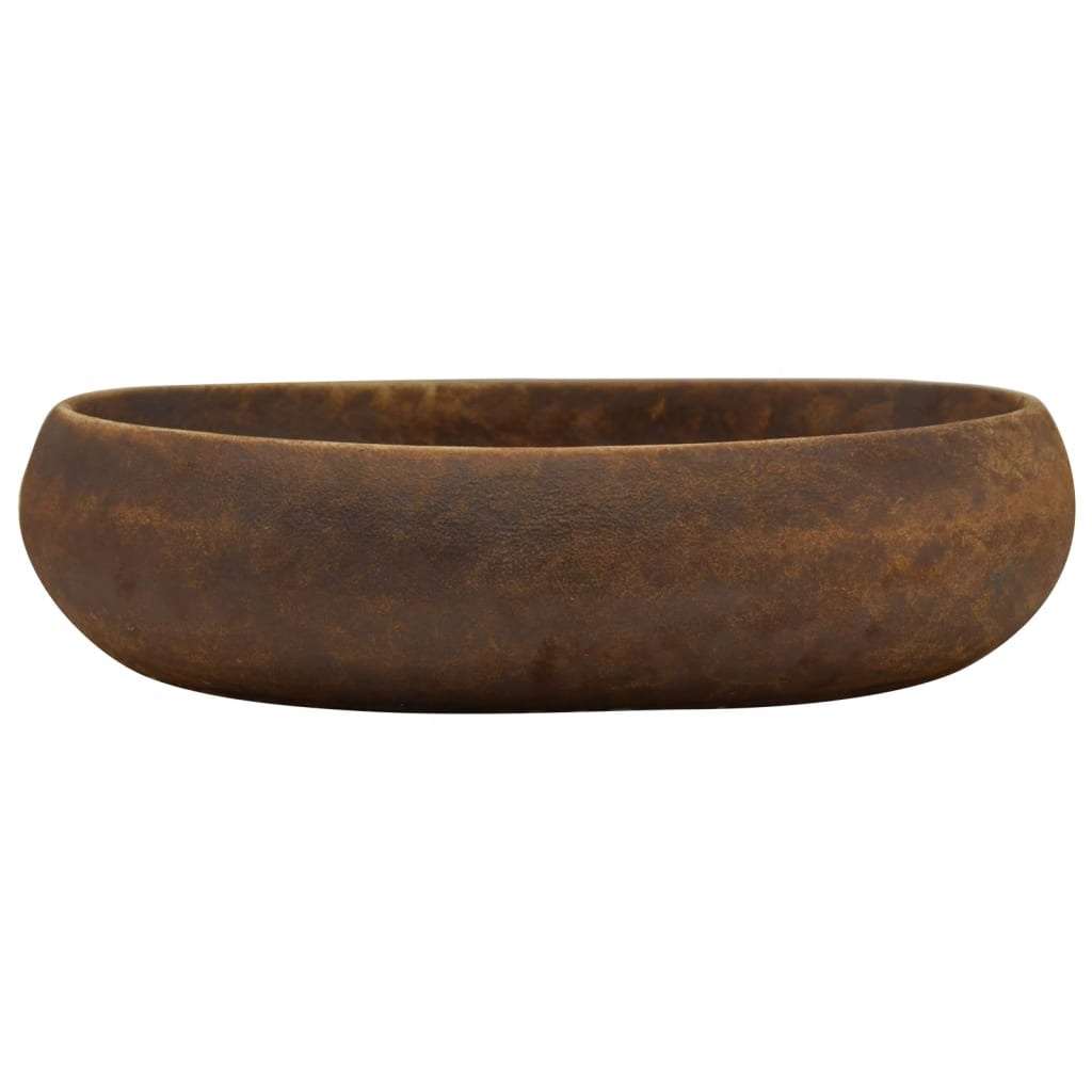 vidaXL Ovale Opzetwasbak Bruin 59cm - 35% Korting! Beschadigd