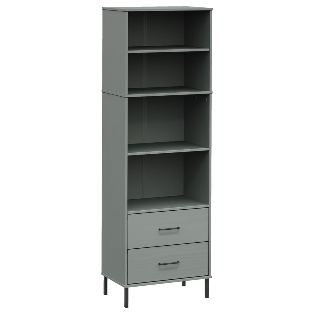 vidaXL Boekenkast OSLO Grijs - 35% Korting! Massief Hout