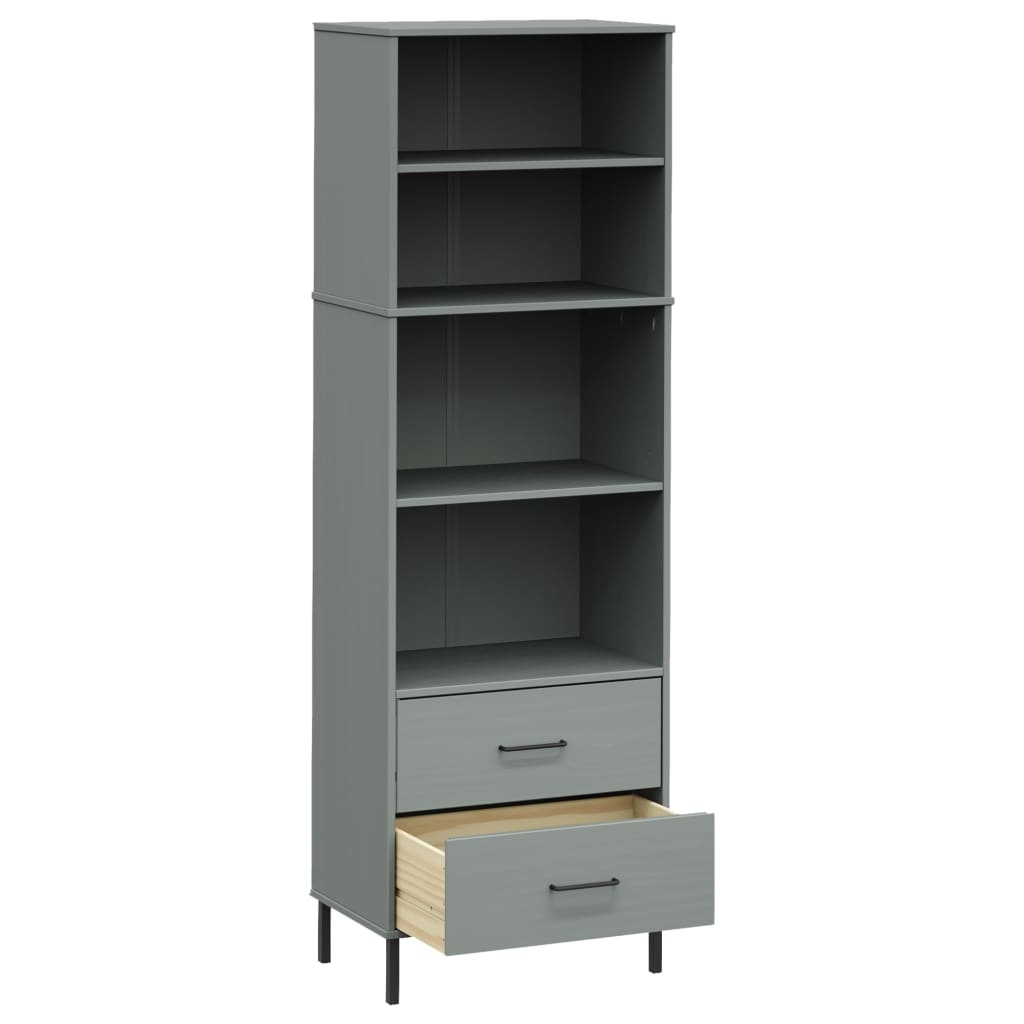 vidaXL Boekenkast OSLO Grijs - 35% Korting! Massief Hout