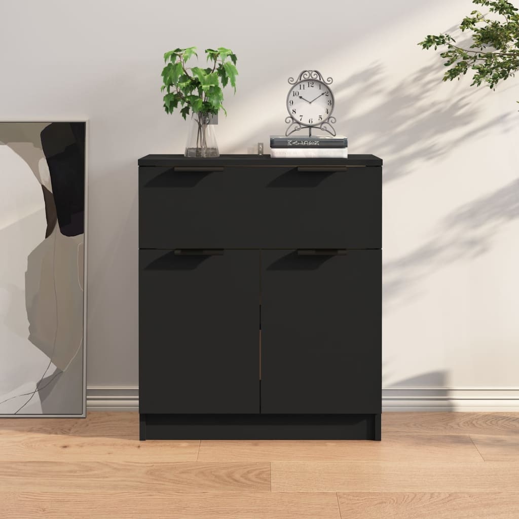 Dressoir Zwart Hout 60cm - Retourdeal! 59% Korting
