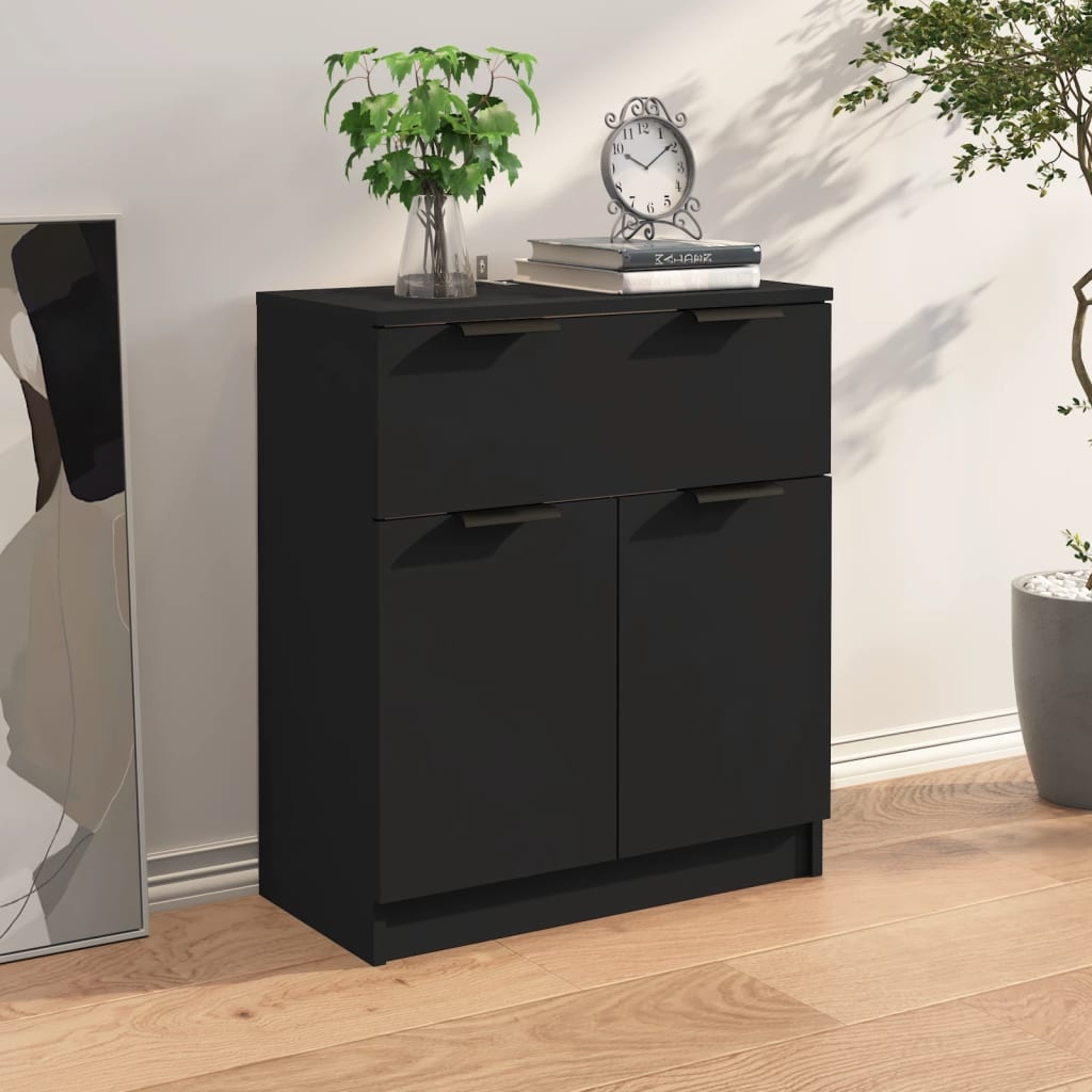 Dressoir Zwart Hout 60cm - Retourdeal! 59% Korting