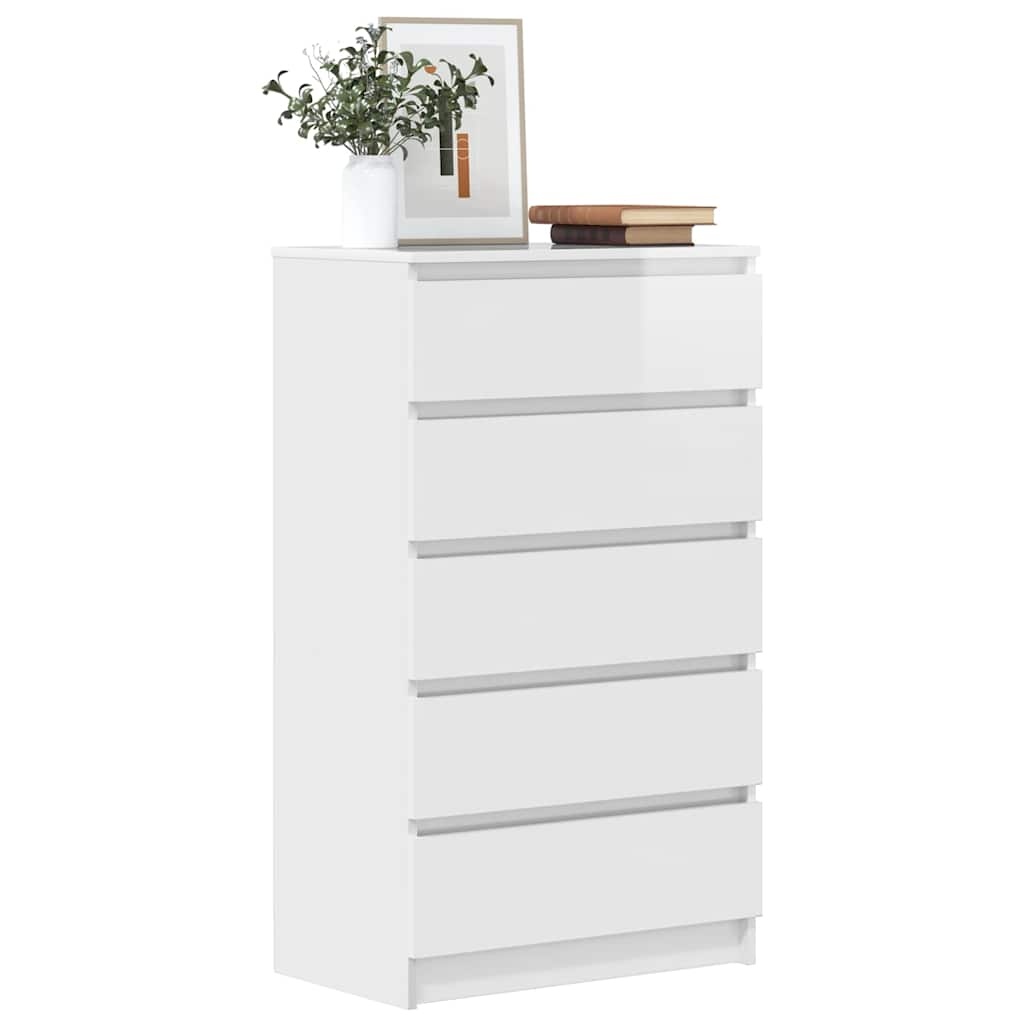 VidaXL Ladekast Hoogglans Wit - 60x36x103cm - 35% Korting!