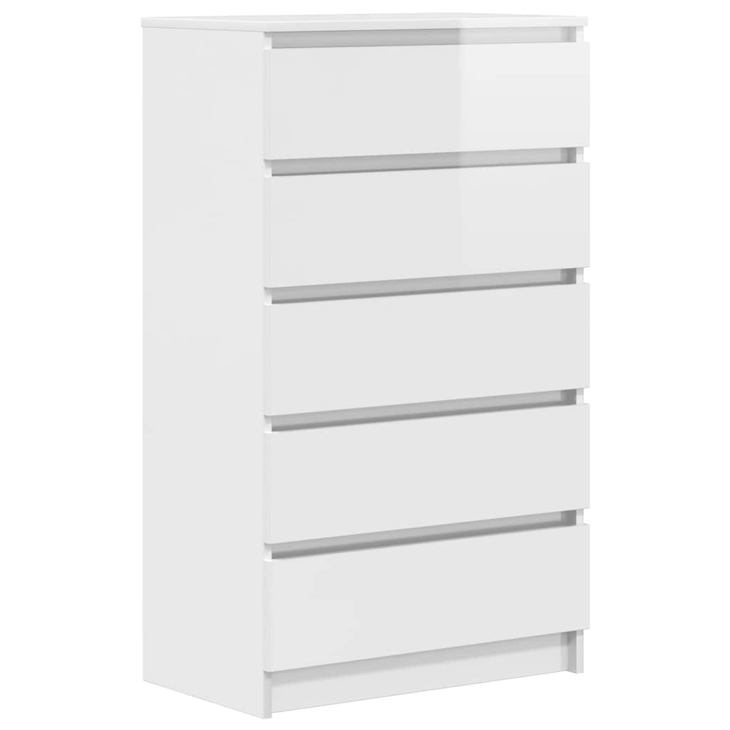 VidaXL Ladekast Hoogglans Wit - 60x36x103cm - 35% Korting!
