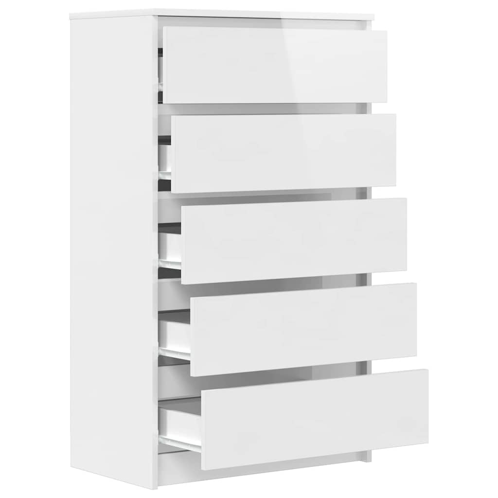 VidaXL Ladekast Hoogglans Wit - 60x36x103cm - 35% Korting!