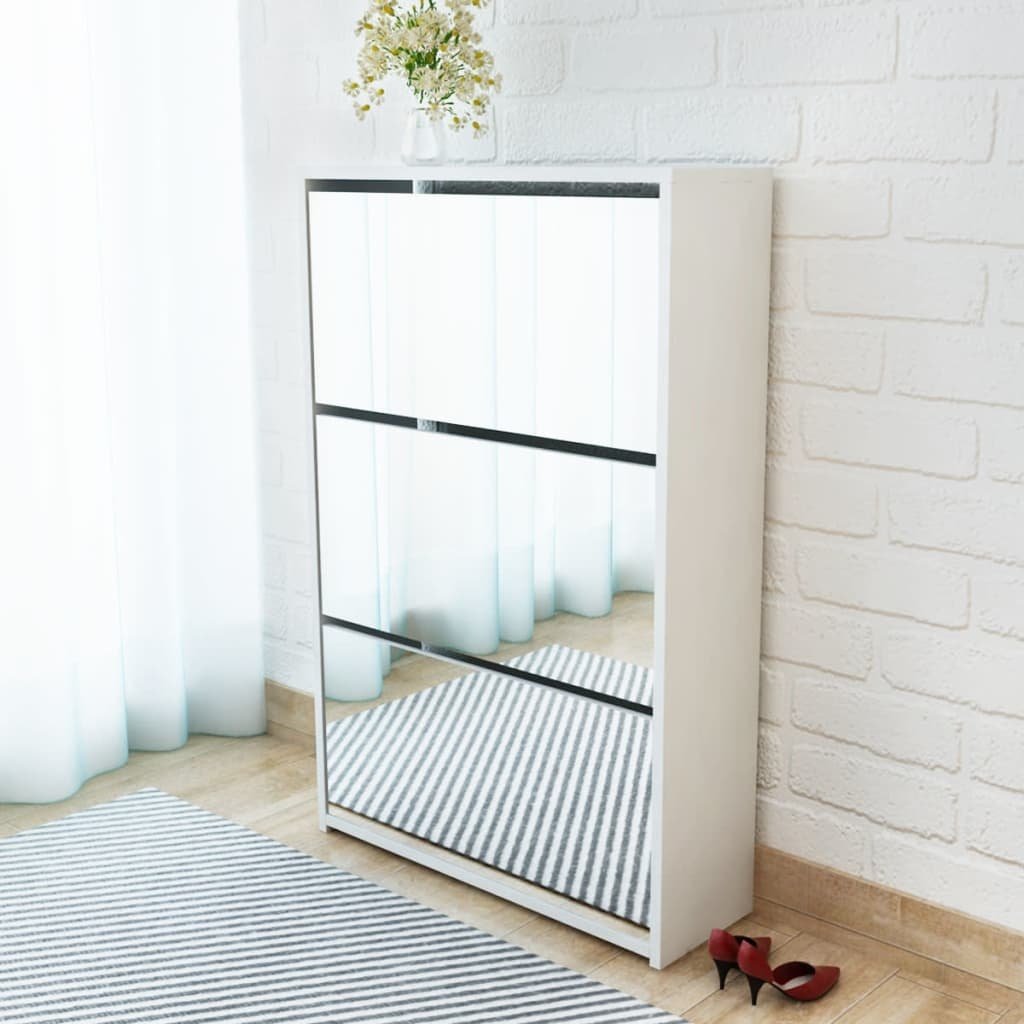 VidaXL Schoenenkast met Spiegel Wit - 47% Korting!