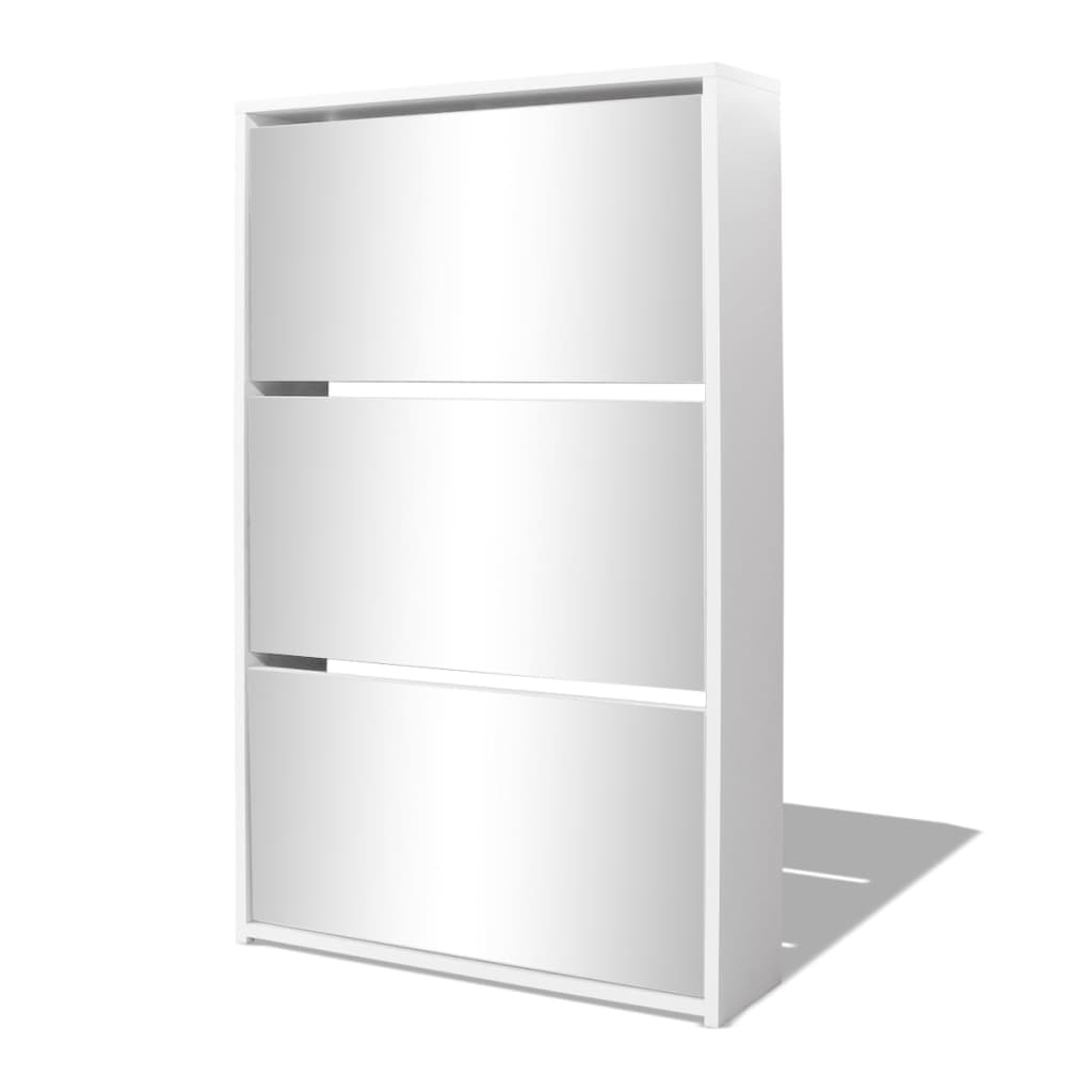VidaXL Schoenenkast met Spiegel Wit - 47% Korting!