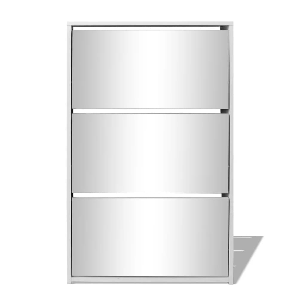 VidaXL Schoenenkast met Spiegel Wit - 47% Korting!