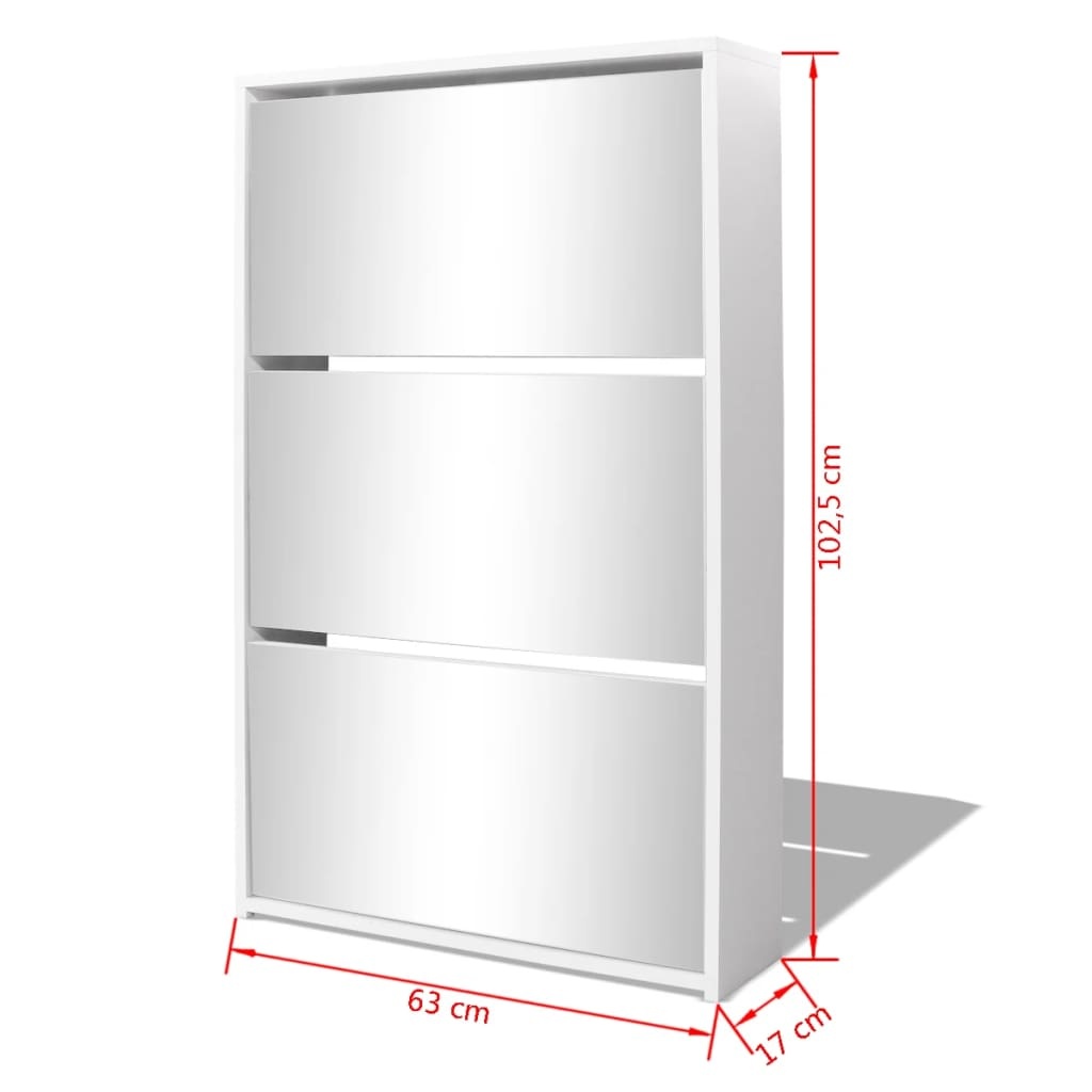 VidaXL Schoenenkast met Spiegel Wit - 47% Korting!