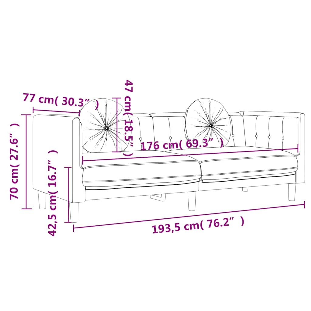 VidaXL Lichtgrijze Fluweel Bank - 3-zits - 35% Korting!