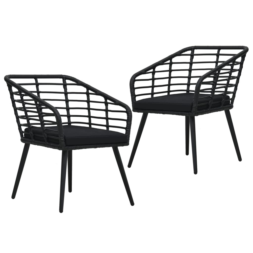 VidaXL Tuinstoelen (2 st) Zwart Rattan + Kussens -35%