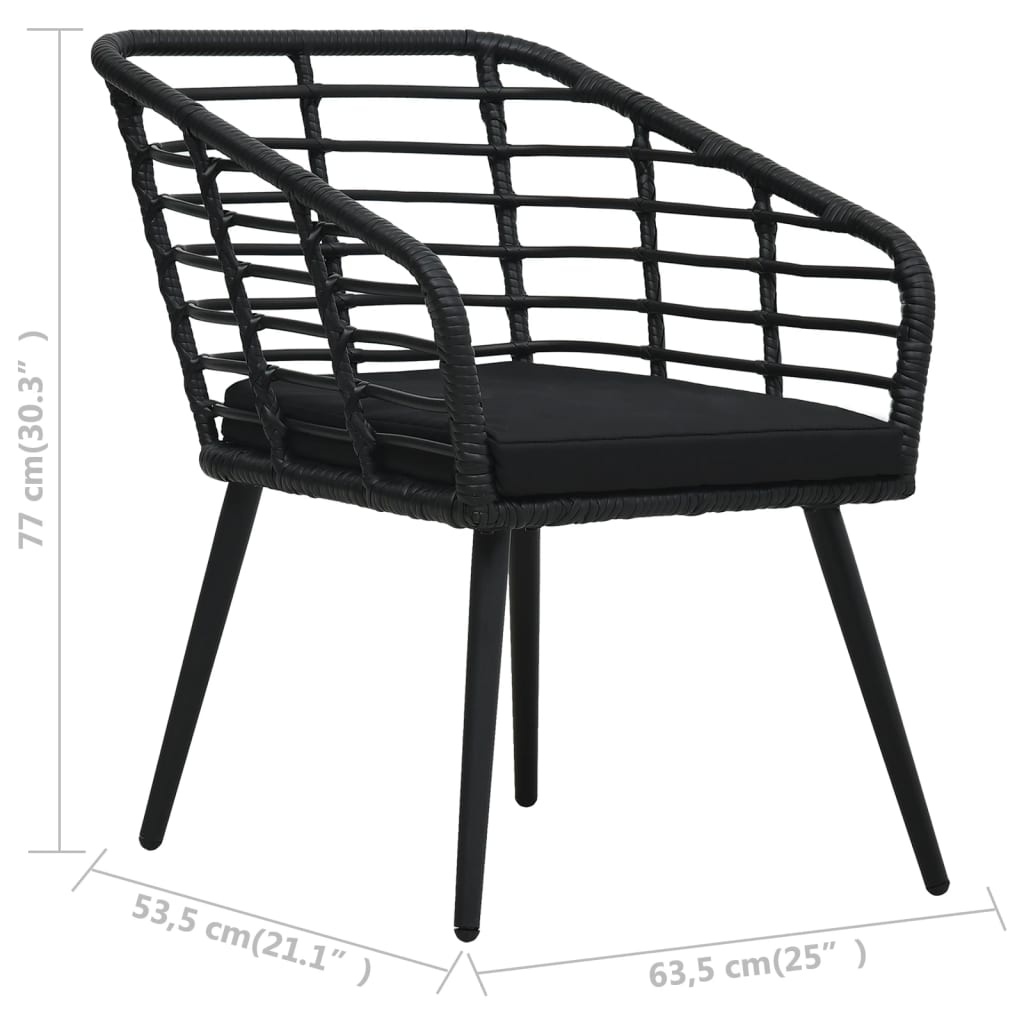 VidaXL Tuinstoelen (2 st) Zwart Rattan + Kussens -35%