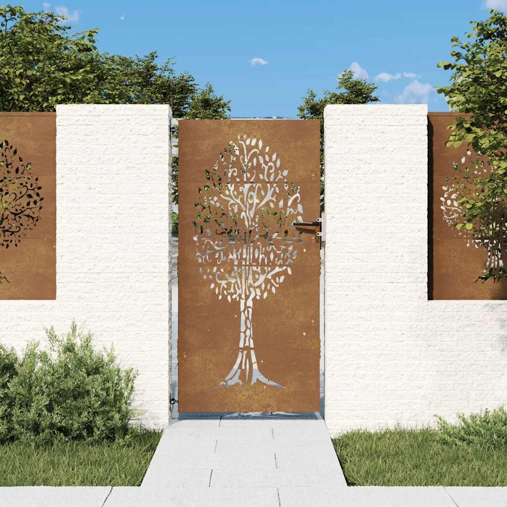 vidaXL Cortenstaal Poort 85x200cm Boomdesign - 35% Korting!