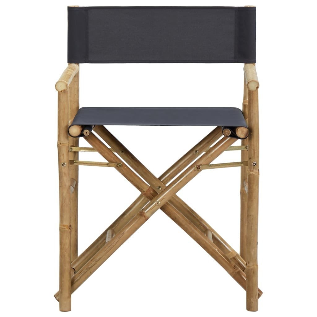 Regisseursstoelen (2x) Bamboe Grijs -35%! Inklapbaar, Nieuw