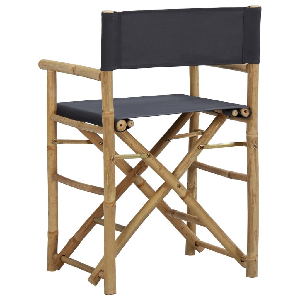 Regisseursstoelen (2x) Bamboe Grijs -35%! Inklapbaar, Nieuw