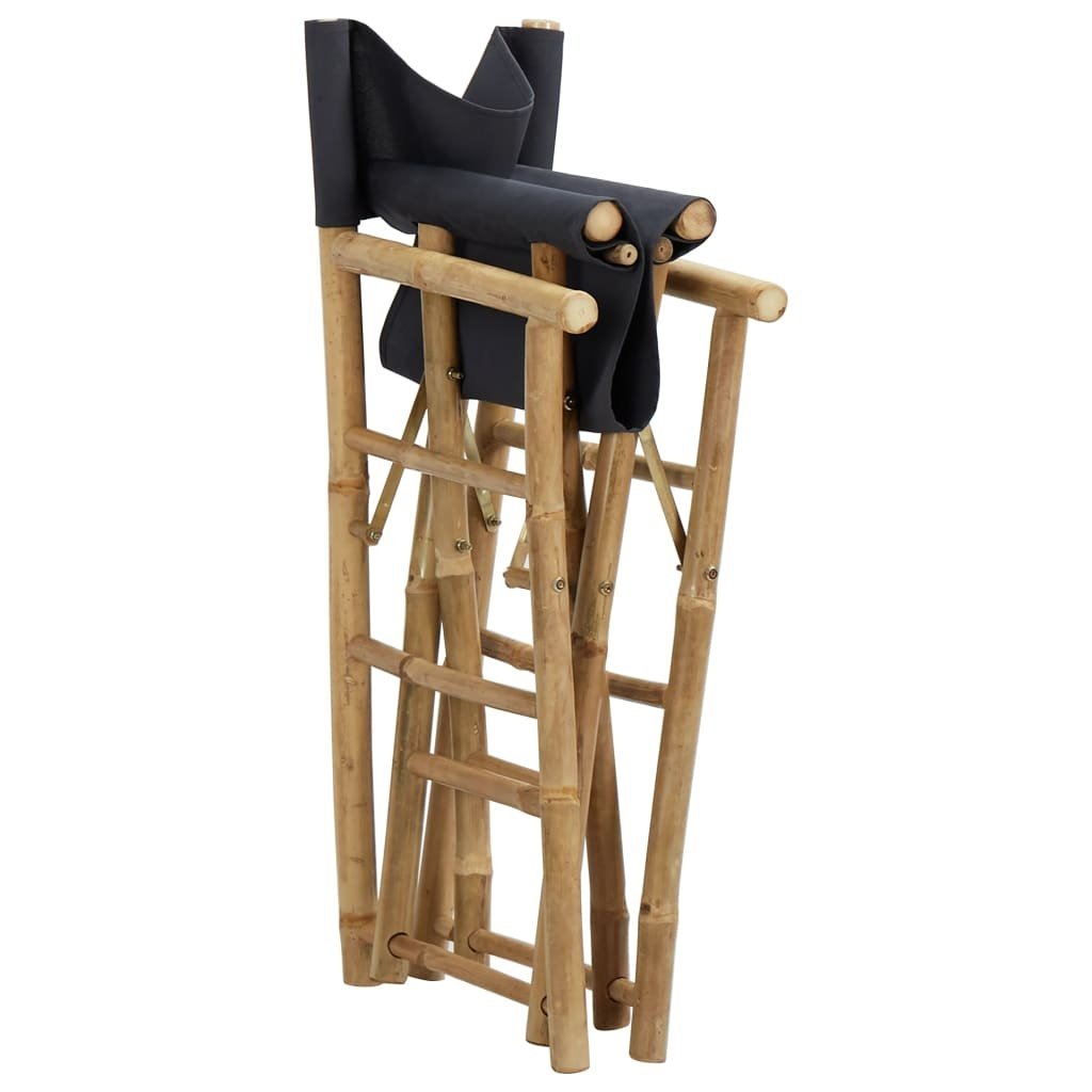 Regisseursstoelen (2x) Bamboe Grijs -35%! Inklapbaar, Nieuw