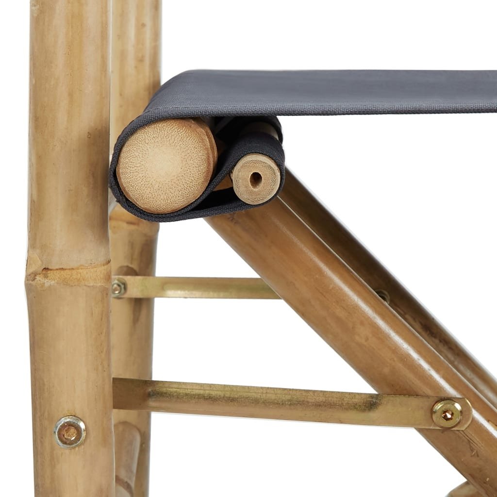 Regisseursstoelen (2x) Bamboe Grijs -35%! Inklapbaar, Nieuw