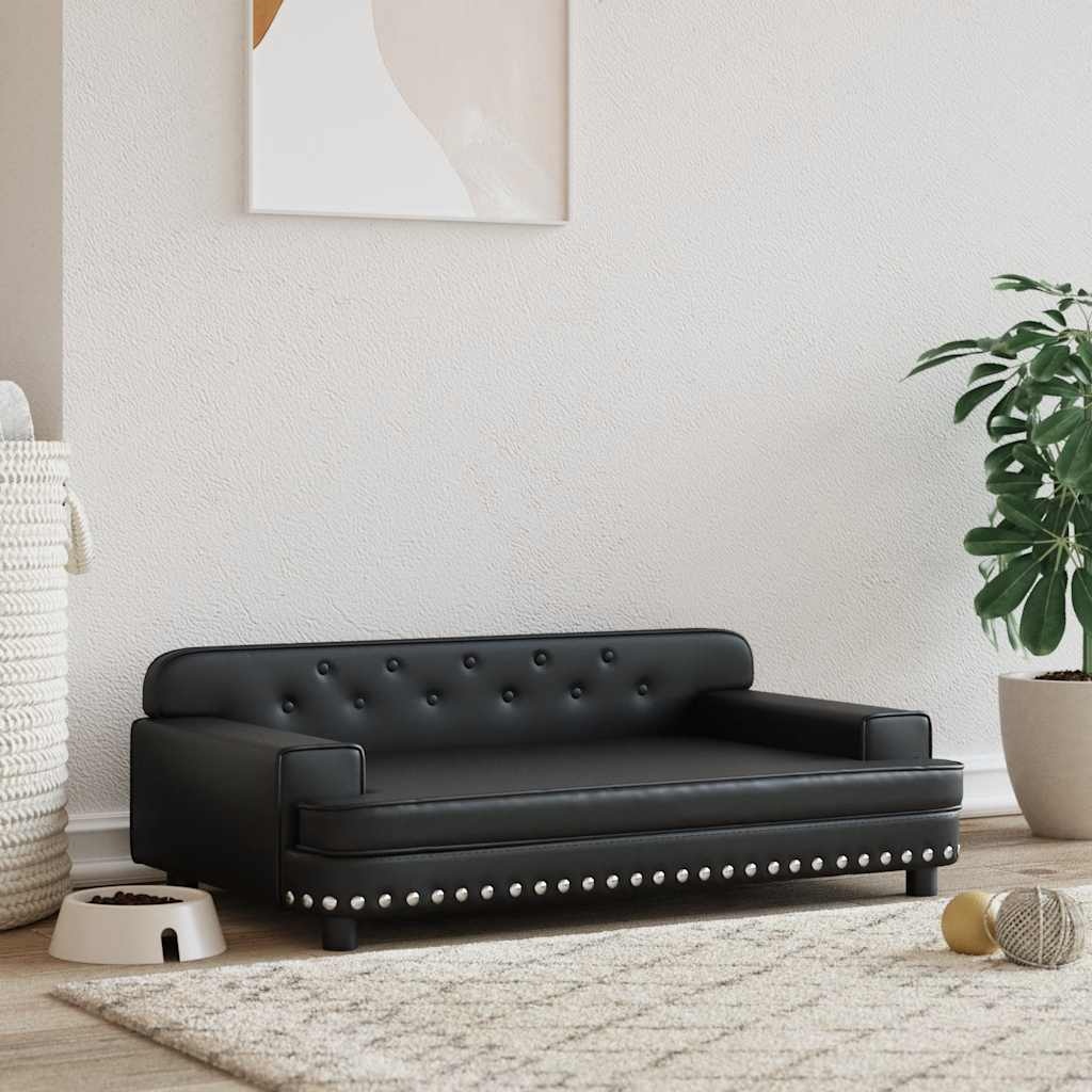 vidaXL Hondenmand Kunstleer Zwart 90x53cm - 35% Korting!