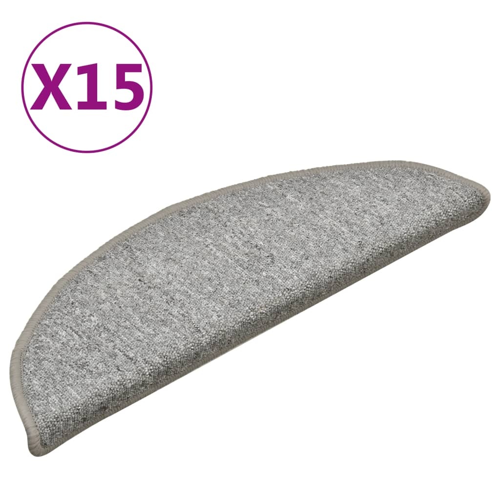vidaXL Trapmatten 15 st Lichtgrijs -56x17x3cm - 42% Korting!