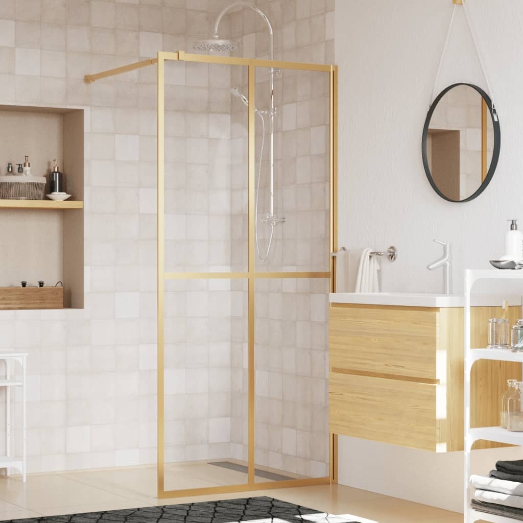 Inloopdouchewand 90x195cm Goud - 42% Korting!
