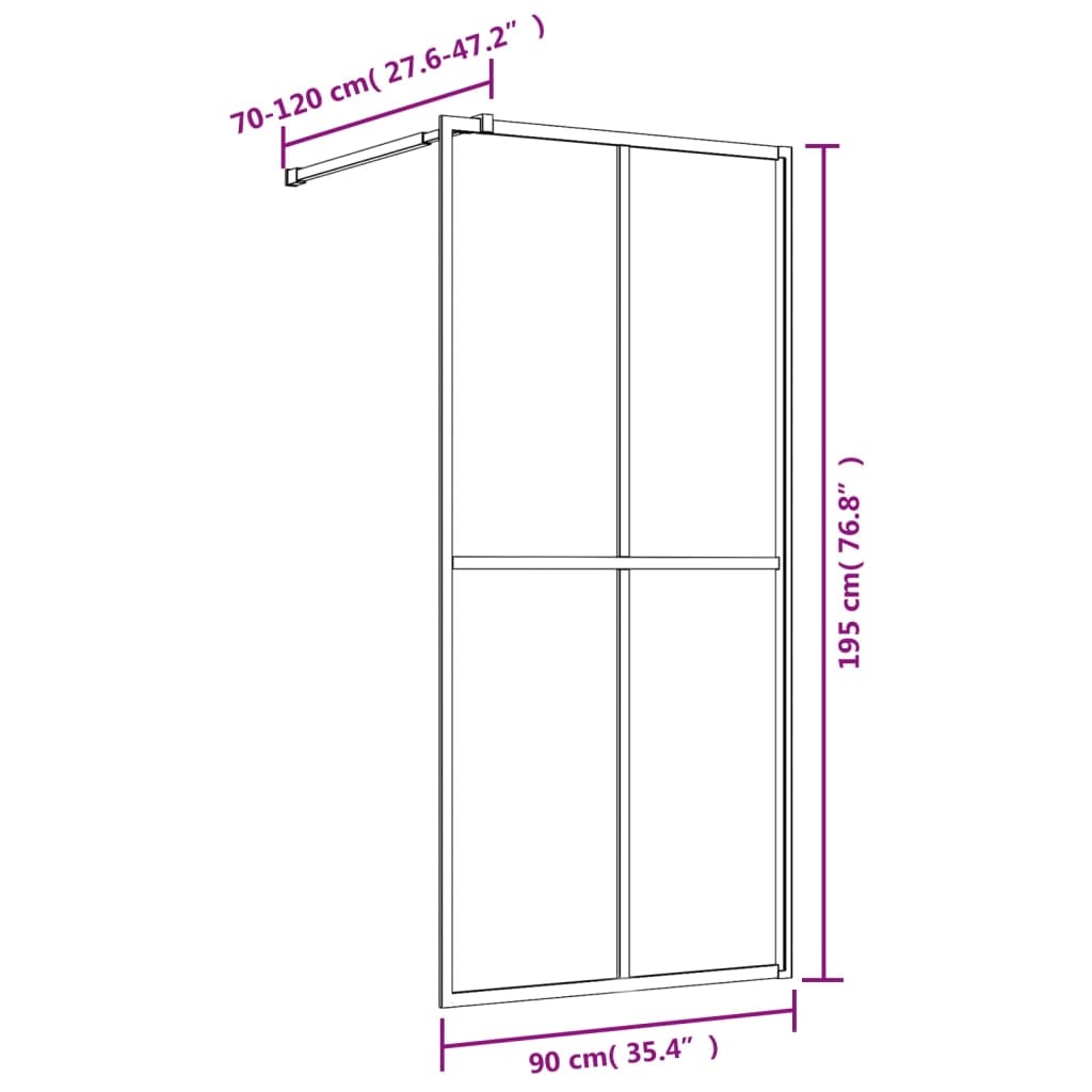Inloopdouchewand 90x195cm Goud - 42% Korting!