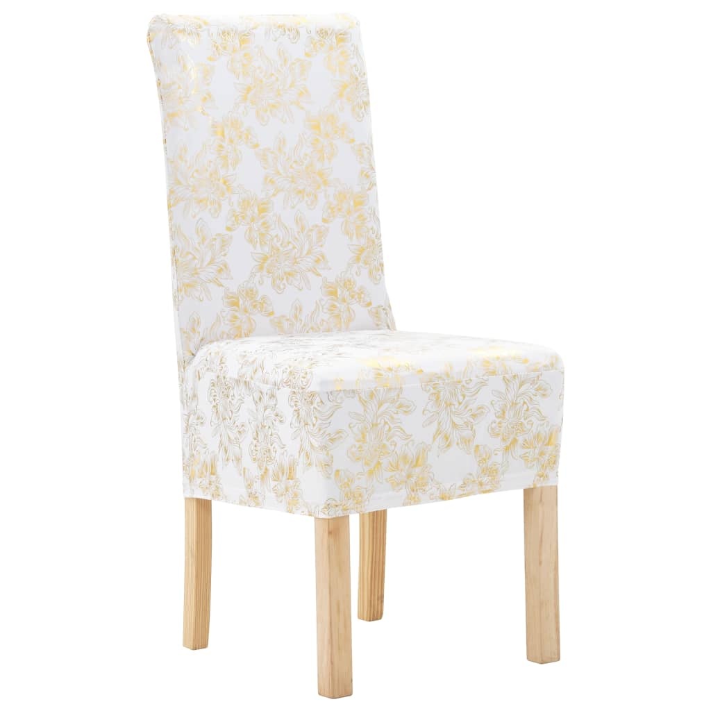 VidaXL Stoelhoezen (6 st) Wit/Goud - 47% Korting!