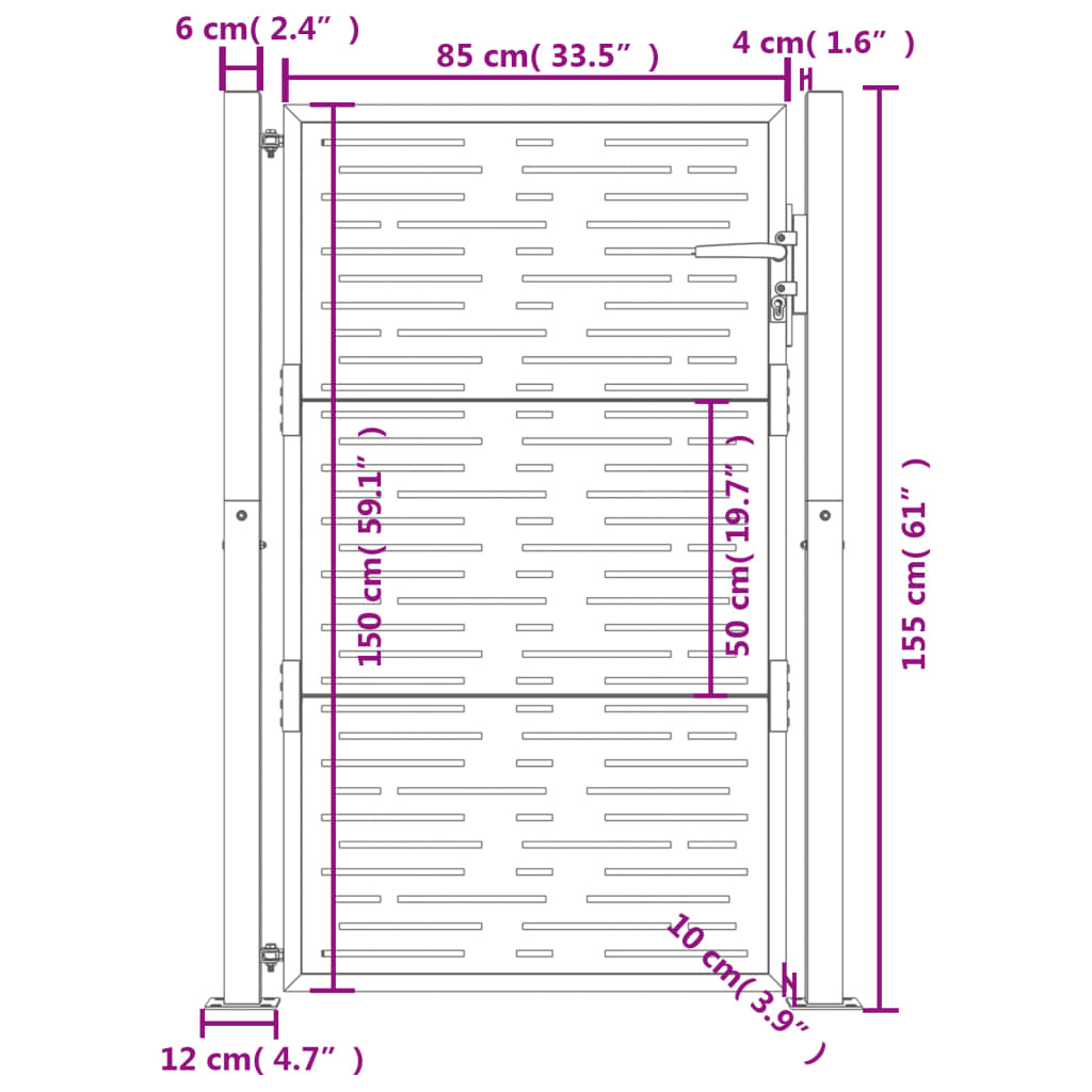 vidaXL Poort 105x155cm Antraciet - 41% Korting!