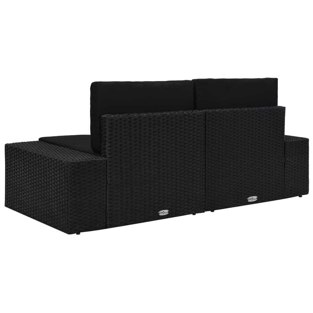 vidaXL Tweezits Rattan Bank Zwart - 35% Korting!