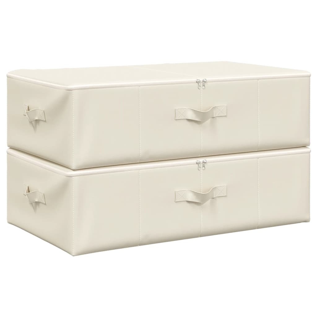 vidaXL Opbergboxen 2 st. Crème - 53% Korting!