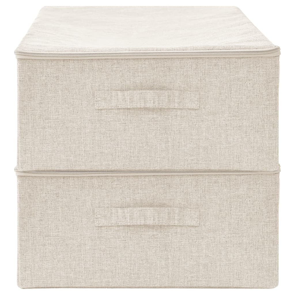 vidaXL Opbergboxen 2 st. Crème - 53% Korting!