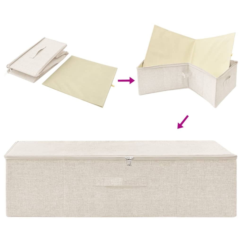vidaXL Opbergboxen 2 st. Crème - 53% Korting!