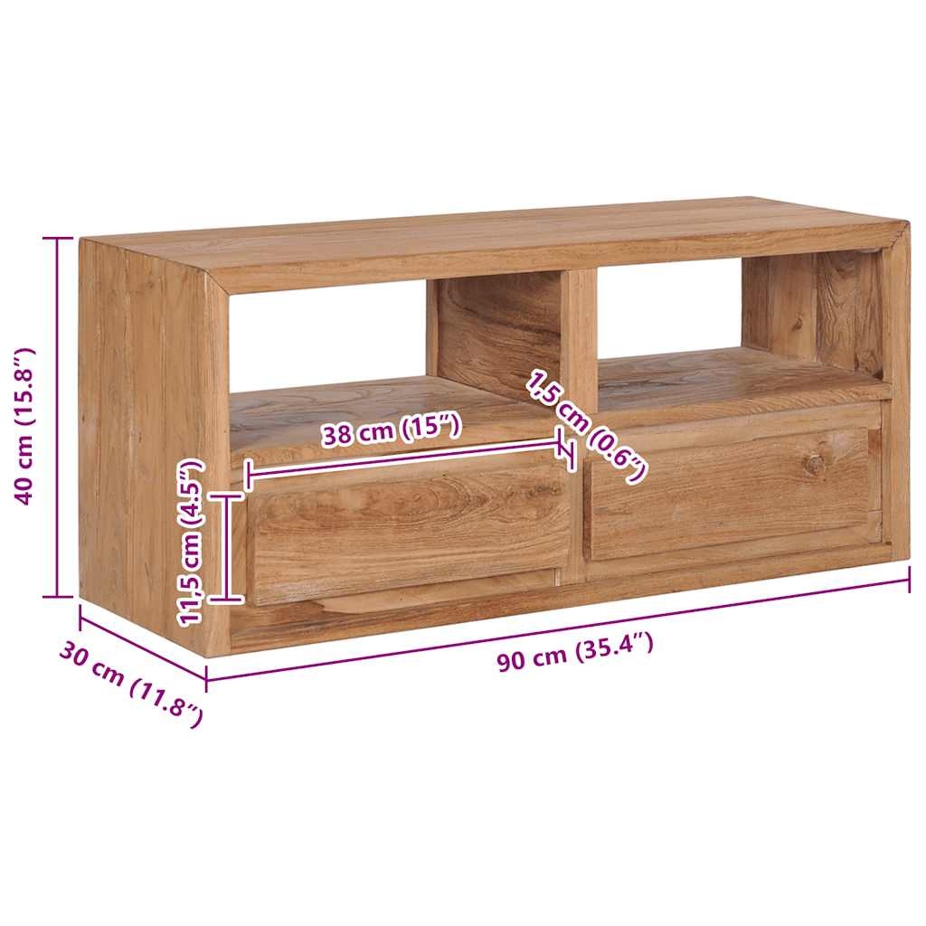 vidaXL TV-Meubel Teakhout 90cm - 41% Korting!