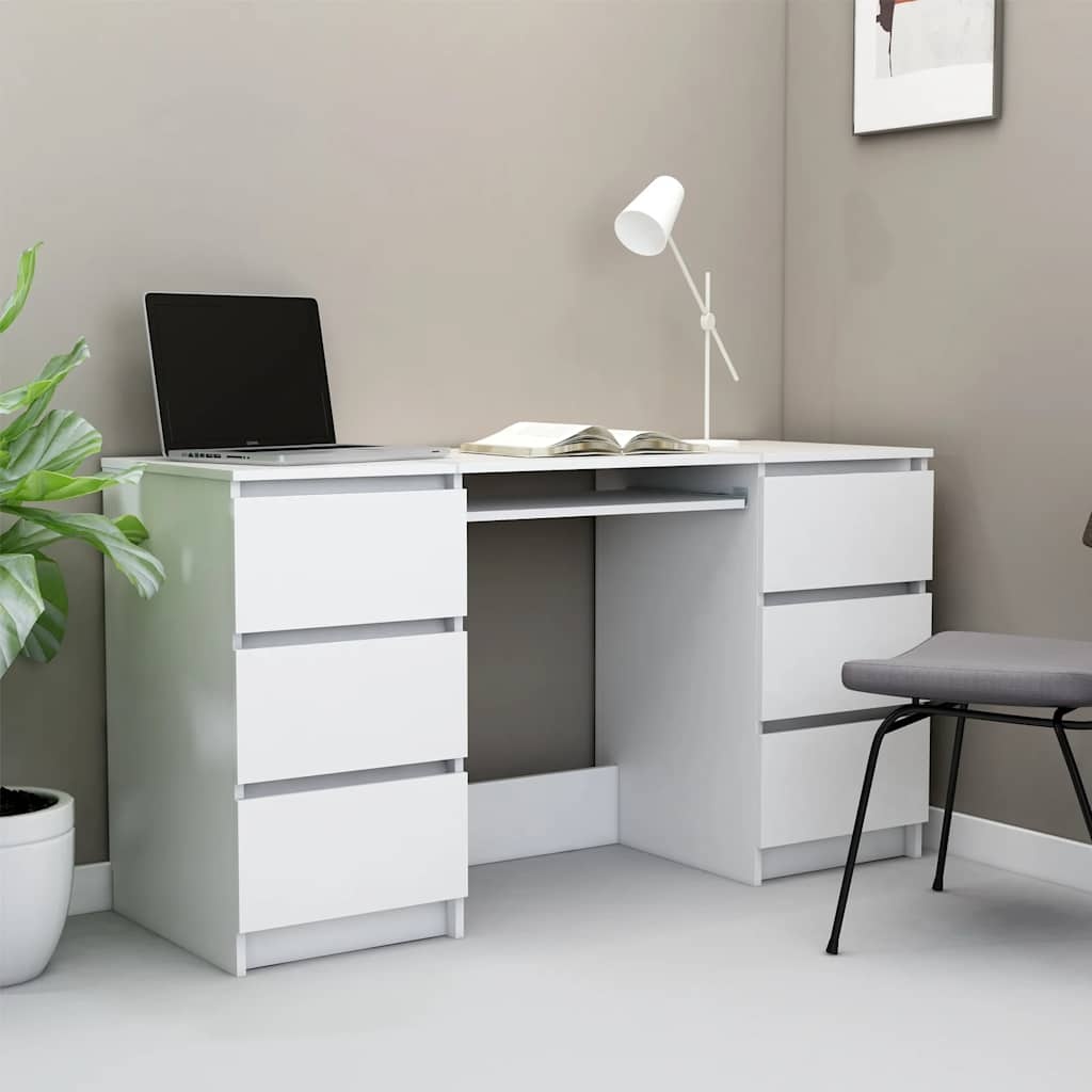 vidaXL Schrijftafel Wit 140cm - 35% Korting! Zo Goed Als Nieuw